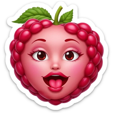 Framboise amoureuse qui fait des bisous  sticker