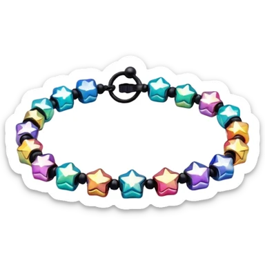colourful round beaded bracelet with some star beads sticker