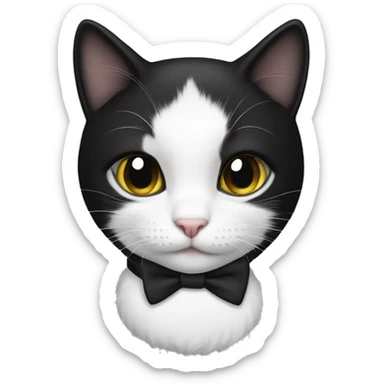 black and white tuxedo girl cat sticker