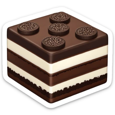 oreo cake squar shape sticker