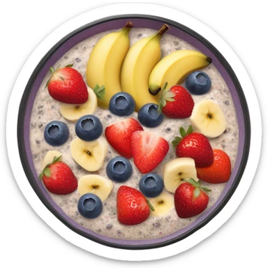 Blow of chia pudin whit fruits sticker