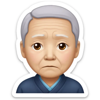 old chinese showing Sadness - feeling of sorrow or unhappiness sticker