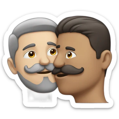  Dusky man kissing a guy with moustache sticker