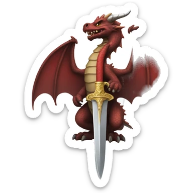 dragon with a dagger sticker