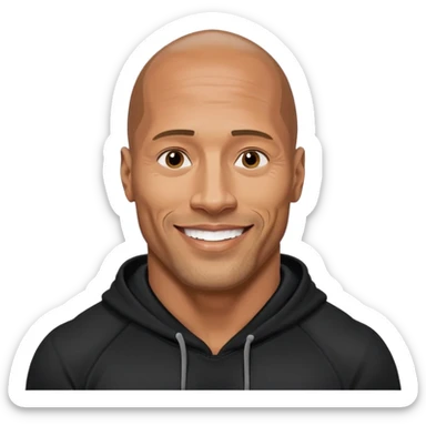 dwayne johnson with black hoodie sticker