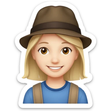 teenager with hat sticker