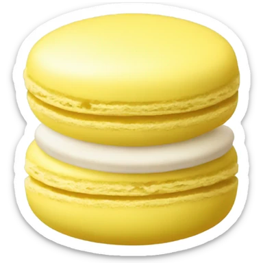 Realistic one yellow macaron  sticker