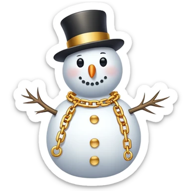 Drug dealer snow man wearing gold chains  sticker