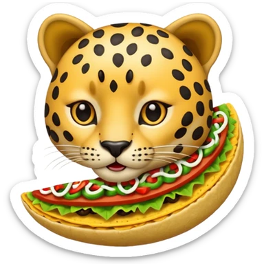 taco eating leopard sticker