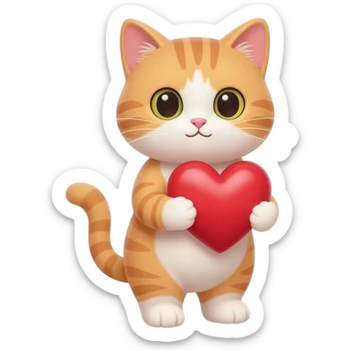 котик тримає сердечко sticker