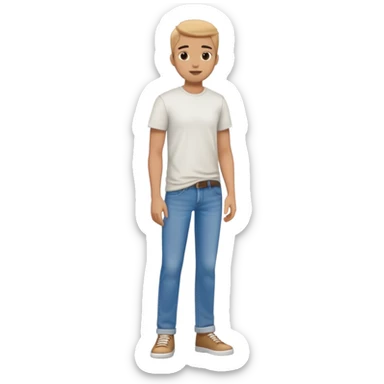 Full body person dressed in casual style, jeans and t-shirt sticker