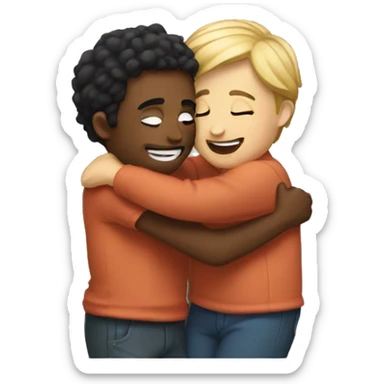 Friends hugging each other sticker