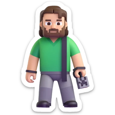 Jack Black as Steve from Minecraft movie sticker