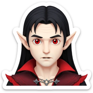 Male long hair vampire elf  sticker