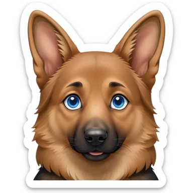 German Shepherd , Young Curly Brown hair with Blue eyes dazu umarmen  sticker