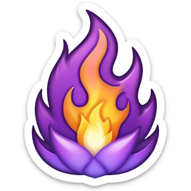 purple flame, simple and bold sticker
