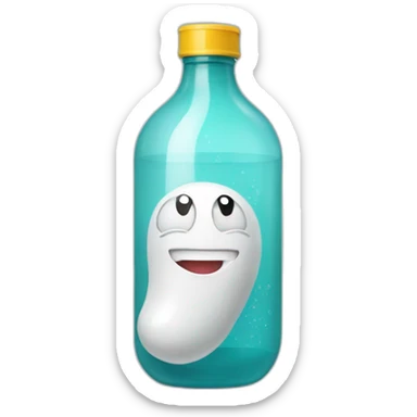 Sperm donation bottle that looks really happy sticker