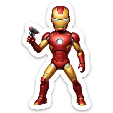 Ironman standing up shooting a laser towards me sticker