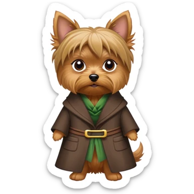 Yorkshire terrier with Minerva McGonagall's clothes sticker
