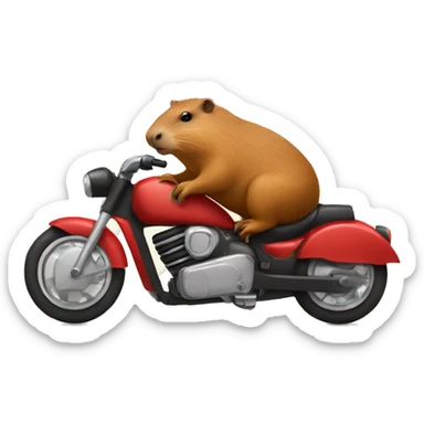 Capybara riding a motorcycle  sticker