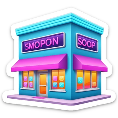 shop with neon lighting sticker