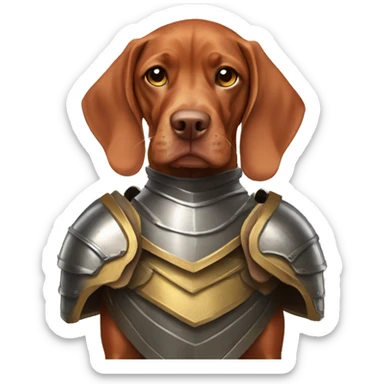 Vizsla wearing armor  sticker