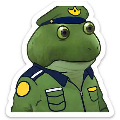 bufo dressed as pilot, zoomed out sticker