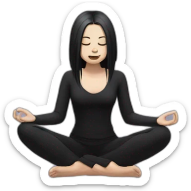 goth girl meditating sticker