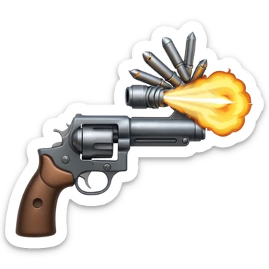 gun firing sticker