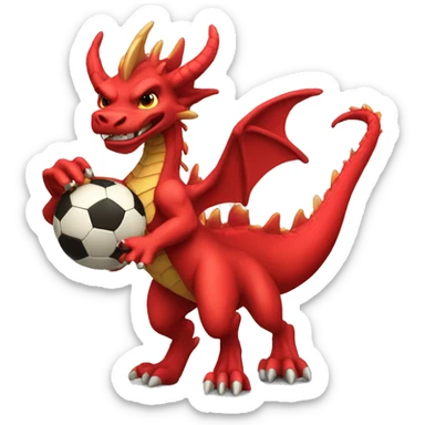 create a football player dragon with the red shirt sticker