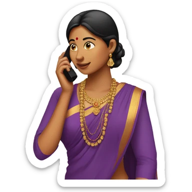 indian women on phone sticker