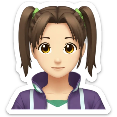 Haruhi Suzumiya with ponytails In sportswear sticker