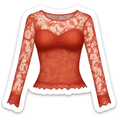 Red lace top  sticker