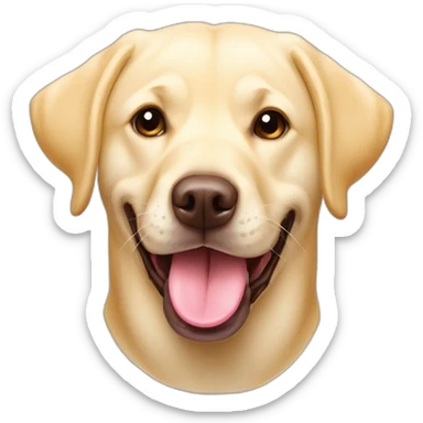Light yellow English Labrador retriever long big tongue chubby face happy sticker