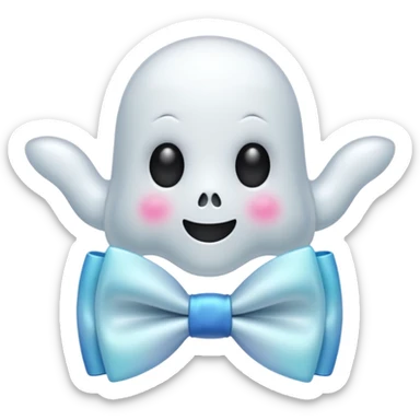 A ghost with a bowtie sticker