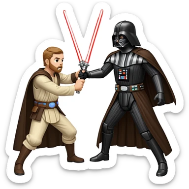 Darth Vader fighting Obi-Wan sticker