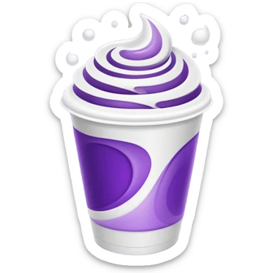 purple liquid in a white foam cup sticker