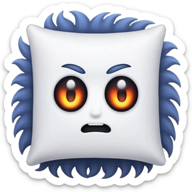 a pillow with dark aura coming out of it  without face ] sticker