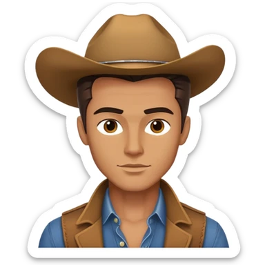 Handsome Western male fashion model with chiseled features, styled hair, designer clothes sticker