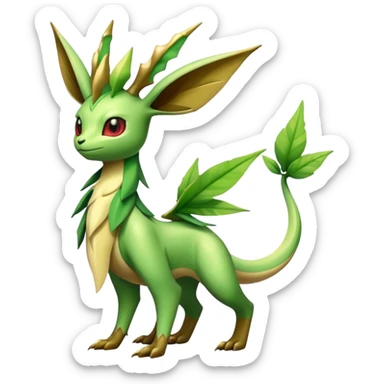 Exotic Tropical Rare Shiny Epic Leafeon-Flygon-Tropius full body sticker