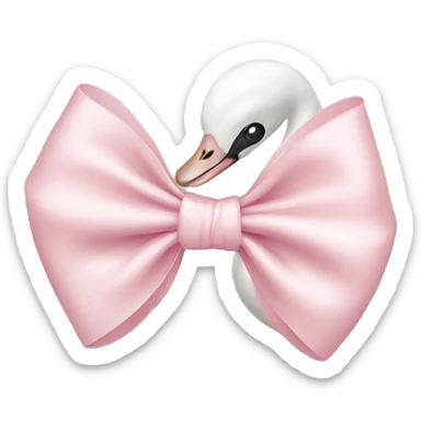 swan light pink bow sticker