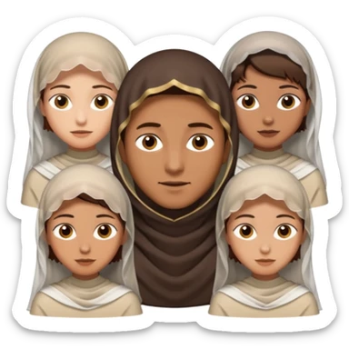 1 man with short hair and 4 veiled women sticker