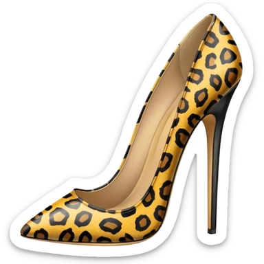 Animal print stiletto very high heels sticker
