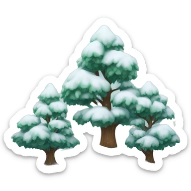trees in the snow sticker