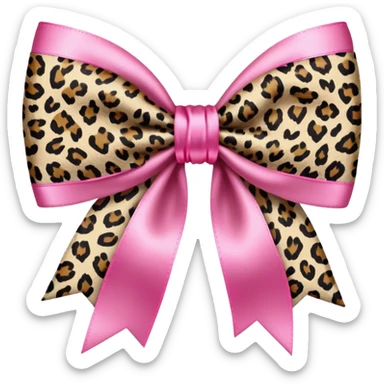 leopard print with bow sticker