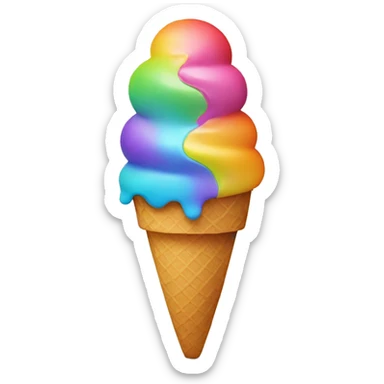 ice cream in rainbow colors sticker