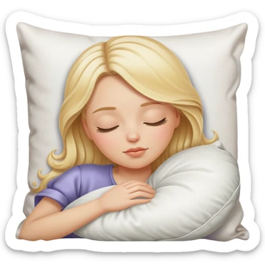 sleeping beauty blonde white girl with a silk pillow sticker
