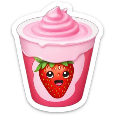 strawberry yougurt sticker