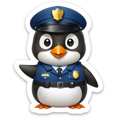 Penguin as a police officer  sticker