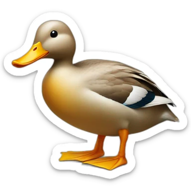 Duck with human legs sticker